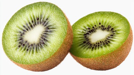 Fototapeta premium Slicing fresh kiwi fruit kitchen table food photography bright natural light close-up view healthy snack concept