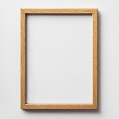 Fototapeta premium Empty Wooden Picture Frame with Distinctive Pattern on Clean White Background