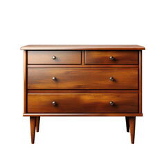 wooden chest of drawers isolated on transparent background, png