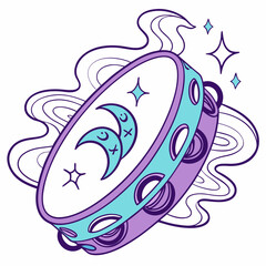 Tambourine silhouette vector illustration