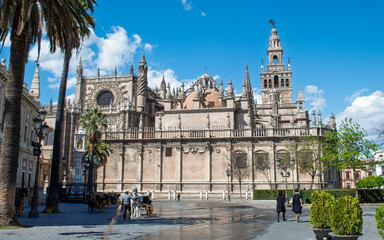 Obraz premium the splendid Gothic Cathedral of Seville rebuilt on the ancient mosque
