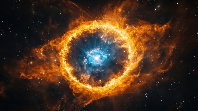 A vibrant nebula glowing in space, its swirling gases and bright colors illuminating the dark expanse, representing the ongoing discovery of celestial wonders.