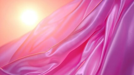 Obraz premium A close-up of pink fabric with sunlight behind