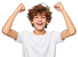 PNG T-shirt smile excitement triumphant.