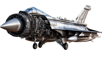 Isolated model of a vintage jet engine with airplane and aviation related tags