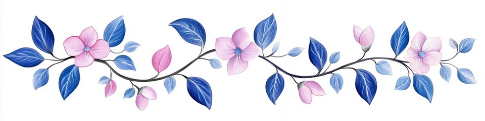 Fototapeta premium Vibrant Sunset Over Gentle Hills Adorned with Colorful Flowers and Lush Greenery