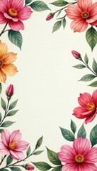 Obraz premium dreamy watercolor textures on a vintage-inspired floral background, flowers, botanical, whimsical