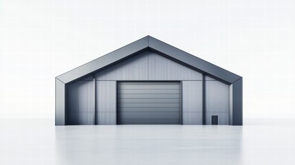 Fototapeta premium Warehouse Architecture: Modern, minimalist warehouse or industrial building, showcasing clean lines and a sleek, metallic facade, representing storage and industry.
