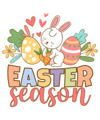 Easter Bunny and Eggs SVG T-Shirt Design Funny Easter SVG Designs