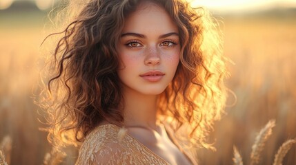 A captivating photo of a striking woman representing August