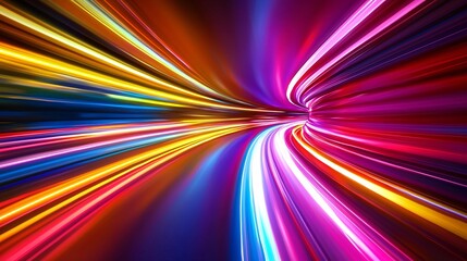 vivid light trails spiraling into infinity