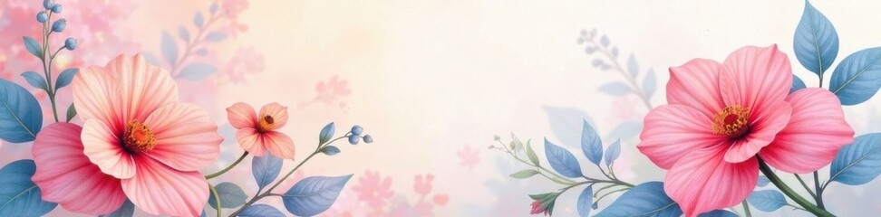 Pastel watercolor floral background with subtle blending and soft colors , floral, background