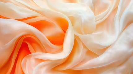 Obraz premium A close-up of an orange and white fabric with ample fabric on top