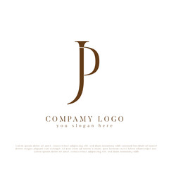 Alphabet letters initials monogram logo PJ, JP