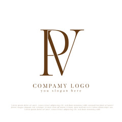 Alphabet letters initials monogram logo PV, VP