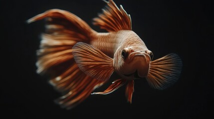 Fototapeta premium Stunning Copper Halfmoon Betta Fish Closeup