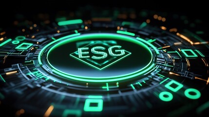 ESG concept visualized with green tones, symbolizing sustainability and responsible growth