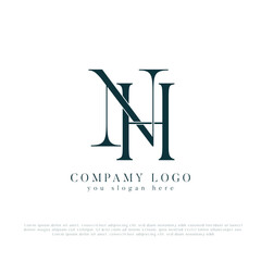 Initial letter NH, HN logo monogram vector design