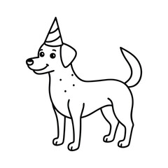 vector illustration of a dog with birthday hat