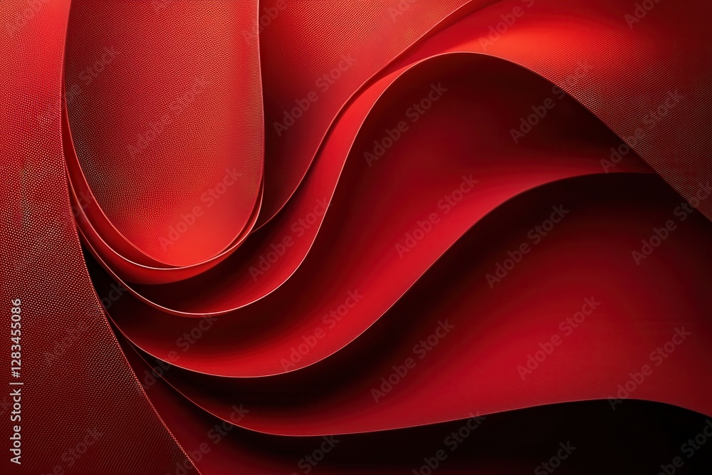 Poster vibrant red abstract spiral pattern with gradient lighting effects