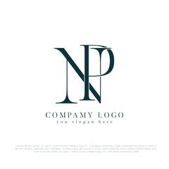 Initial letter NP, PN logo monogram vector design © iDesigner