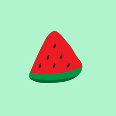 Cute Cartoon Watermelon Slice Illustration