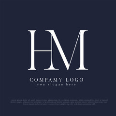 HM, MH Monogram Logo Design Creative Letter Logo