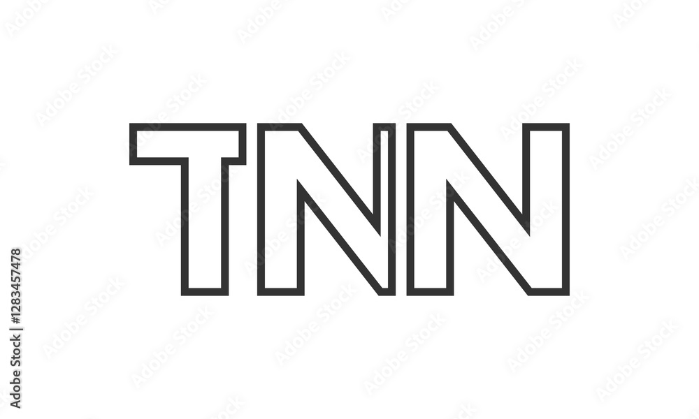 Poster tnn logo design template with strong and modern bold text. initial based vector logotype featuring s