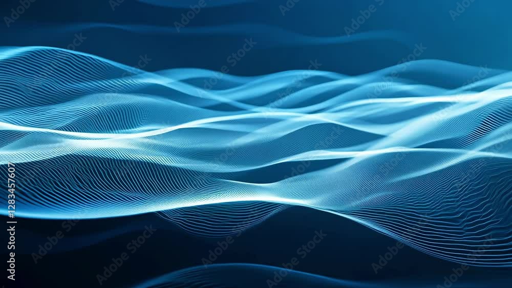 Poster soft blue and white waves undulate gracefully, creating a tranquil ambiance. this serene display cap
