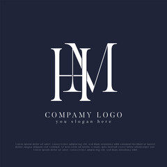 HM, MH Monogram Logo Design Creative Letter Logo