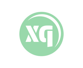 XQ sport emblem or team logotype. Ball logo with a combination of Initial letter X and Q for balls shop, sports company, training, club badge.