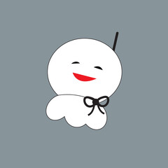 Smiling Teru Teru Bozu Mascot Illustration