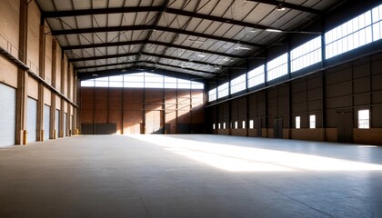 Empty warehouse or storehouse in daylight