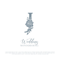 J Initial Wedding Logo Monogram