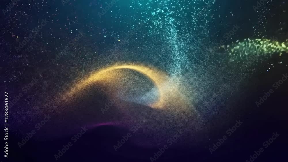 Aufkleber abstract patterns with vibrant colors flow gracefully in a dark environment, showcasing a captivatin