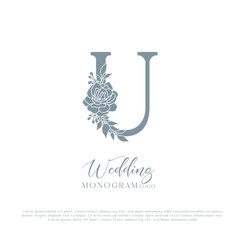 U Initial Wedding Logo Monogram