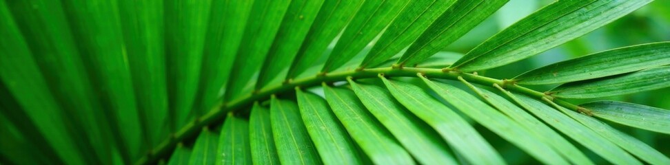 Palm leaf details in close-up texture natural tropical green, tropical, foliage