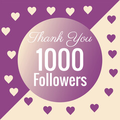 Hearts background of thousand followers