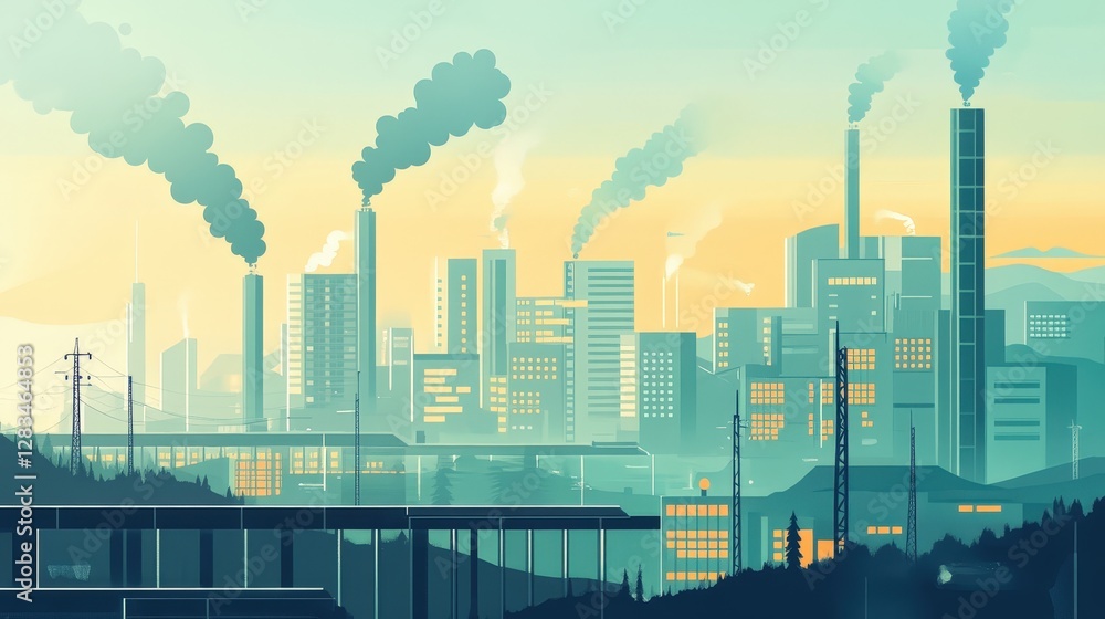 Poster ai-driven environmental monitoring system that tracks air quality, temperature, and pollutants, prov