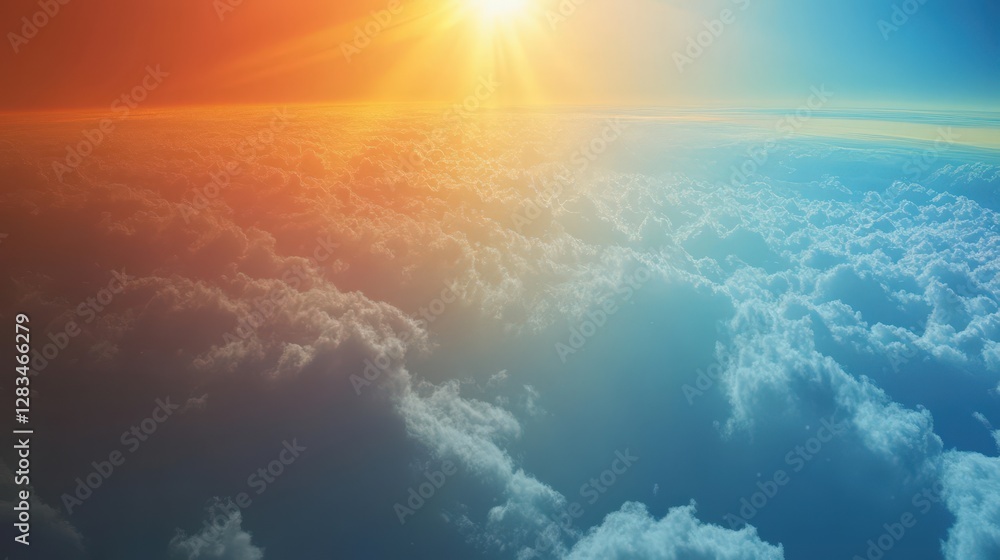 Poster an animation showing how light travels through the atmosphere, refracting and bending in different c