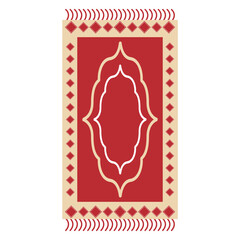 Prayer Mat Illustration with Flat Cartoon Design. Ramadan Kareem Symbol. Isolated Vector Clipart