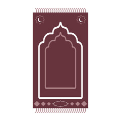 Prayer Mat Illustration with Flat Cartoon Design. Ramadan Kareem Symbol. Isolated Vector Clipart