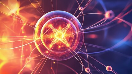 proton as a sphere with electric charge radiating outward