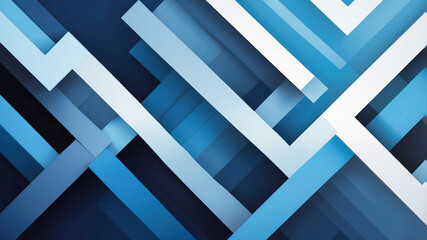 Blue abstract elements in a 3D composition