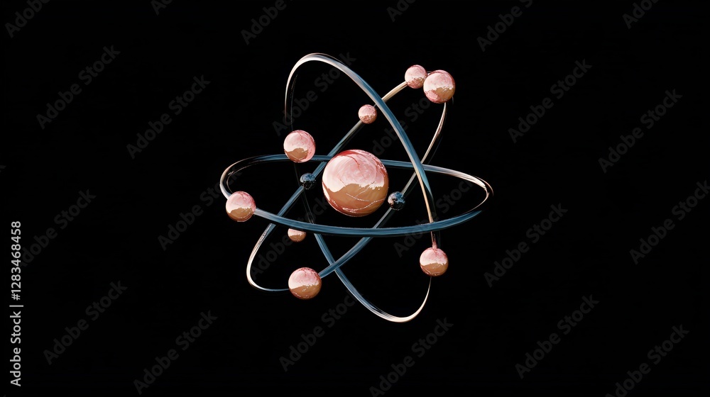 Aufkleber an atomic diagram showing the neutron s interaction with protons in the nucleus of hydrogen