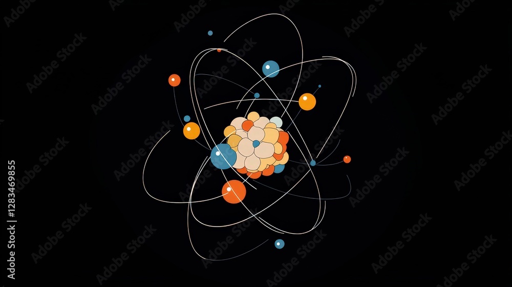 Poster an educational diagram explaining the structure and role of a neutron within an atom