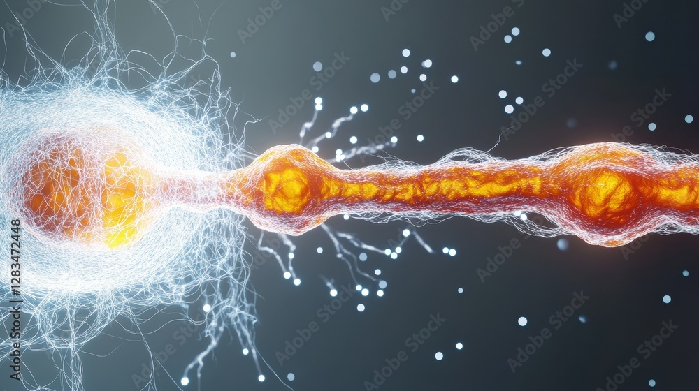 Poster electron-electron repulsion, showing the interaction between negatively charged particles