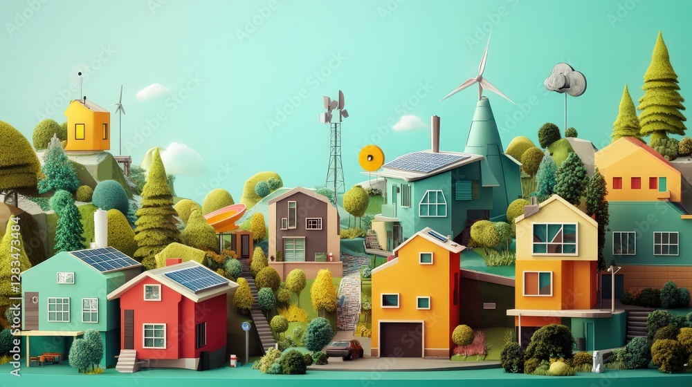 Poster an initiative that combines renewable energy with smart grid systems, optimizing energy use and dist