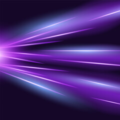 Background with motion lighting effects with neon speed rays