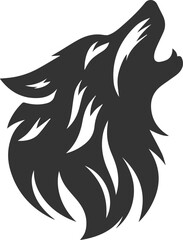 A wolf howling with its eyes closed vector animal silhouette